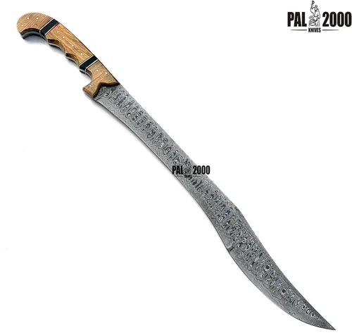 Vista 8 de PAL 2000 KNIVES HSK-9984 Espada hecha a mano de acero de Damasco de 26,5 pulgadas