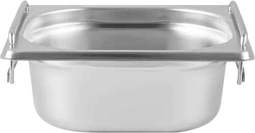 Vista 13 de Restaurantware Met Lux - Bandeja de mesa de vapor de 7 x 6.4 x 2.5 pulgadas, 1 sexto sartén de hotel, bandeja de acero inoxidable plateado profundo