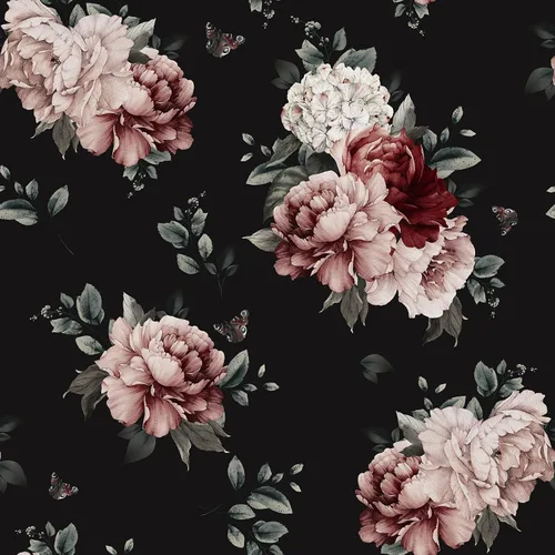 Vista 10 de Wallercity Papel Tapiz Floral Vintage Despegar y Pegar Papel Tapiz de Rosa Peonía Gabinetes Mesa Superior Papeles Tapiz Impermeable Removible
