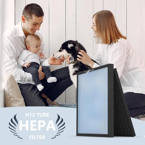 Vista 7 de 2 juegos de filtros de repuesto HSP001 H13 True Hepa, compatibles con purificador de aire HATHASPACE, 4 en 2, filtro HEPA True H13 con prefiltro