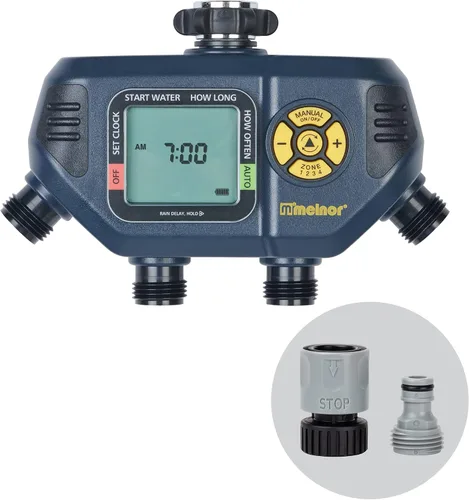 Vista 7 de Melnor 65138AMZ AquaTimer Temporizador digital de manguera, temporizador de 1 zona, paquete QuickConnect, negro, amarillo