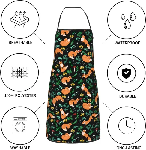Vista 6 de Delantal de cocina unisex para hombres y mujeres, para parejas, barbacoa, pintura, manualidades, jardinería, regalos para Acción de Gracias