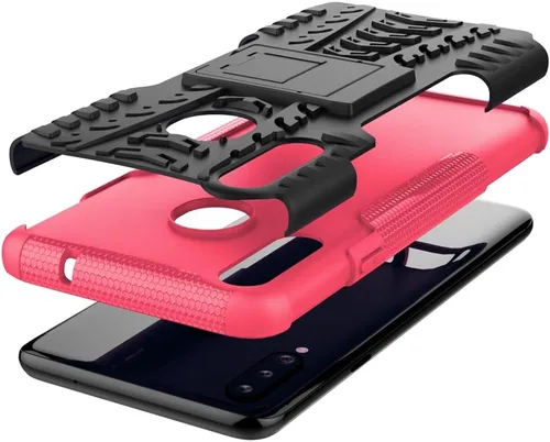 Vista 5 de Asuwish Funda de teléfono para Samsung Galaxy A20s con protector de pantalla de vidrio templado y soporte delgado, híbrida, resistente, funda
