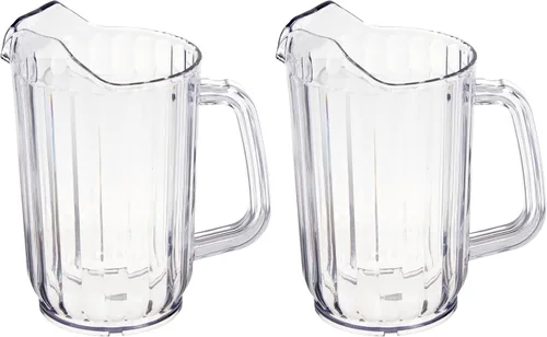 Vista 3 de Winco Jarra de acero inoxidable de 64 oz - Acabado de espejo, protector de hielo Guardahielo, Servicio de restaurante, Ideal para agua, Té helado