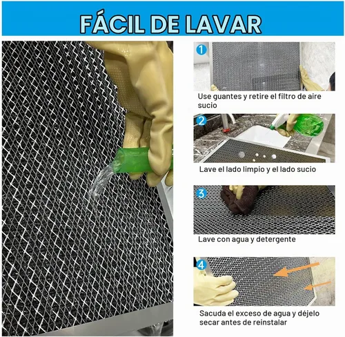 Vista 5 de UBeesize - Filtro de aire reutilizable de 20 x 20 x 1 pulgadas, lavable, MERV 8, permanente, electrostático, para aire acondicionado y HVAC