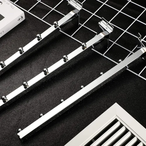 Vista 7 de Tatuo Paquete de 20 ganchos de pared de 15.75 pulgadas, 6 bolas de cascada, accesorios para colgar tablero de metal resistente, listones de pared