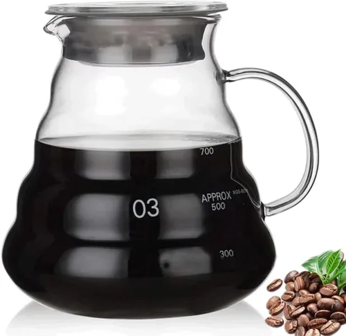 Vista 10 de Servidor de Café de Vidrio para Cafetera de Goteo, Jarra de Café de Vidrio Estándar, Cafetera con Tapa, Transparente, 01 360ml (12oz)