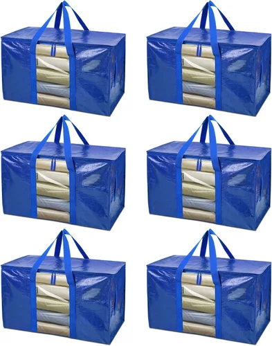 Vista 61 de BALEINE Paquete de 2 bolsas de mudanza de gran tamaño con asas reforzadas, bolsa de almacenamiento resistente para ropa, suministros de mudanza