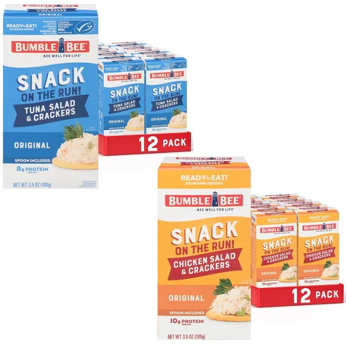 Vista 13 de Bumble Bee Snack on the Run BBQ - Kit de ensalada de pollo con galletas, 3.5 onzas, lista para comer, cuchara incluida, aperitivo de proteína