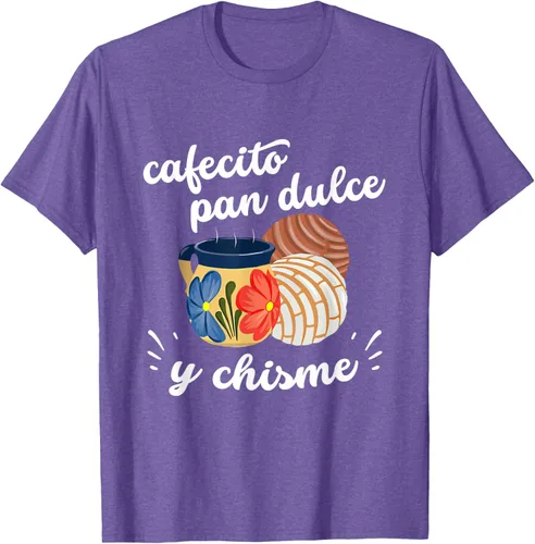 Vista 8 de Camiseta Cafecito Pan Dulce y Chisme Mexican Hispanic Pride Breakfast Negro