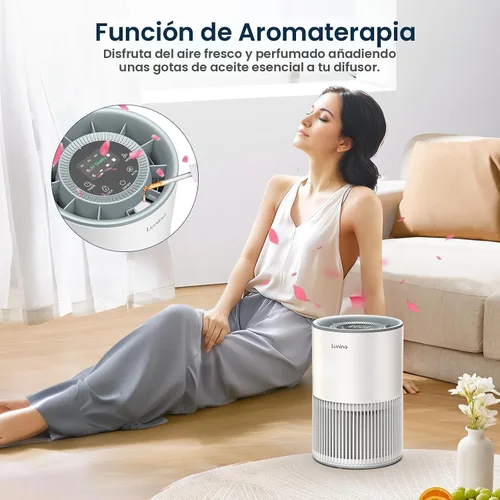 Vista 8 de Purificadores de aire para el hogar, habitación grande de hasta 1200 pies cuadrados, purificador de aire LUNINO H13 True HEPA para dormitorio