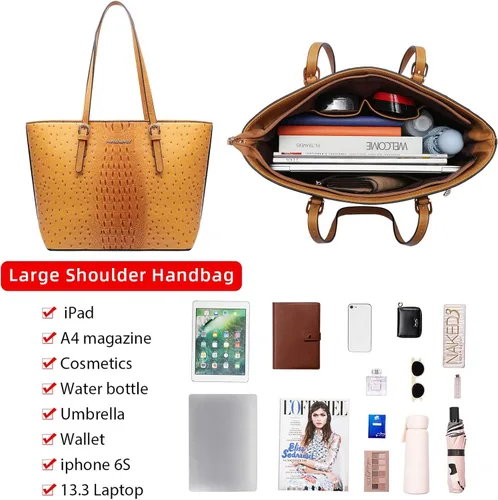 Vista 4 de Montana West Purses and Handbags for Women 3PCS Tote Purse and Wallet Set