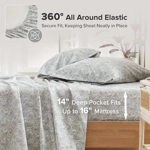 Vista 2 de Comfort Spaces - Sábanas con fundas de almohada Paisley Multi