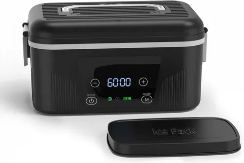 Vista 18 de SOHIDA Fiambrera eléctrica, calentador de alimentos portátil de 12 V/24 V/110 V con tenedor SS y cuchara para coche/camión/oficina, lonchera