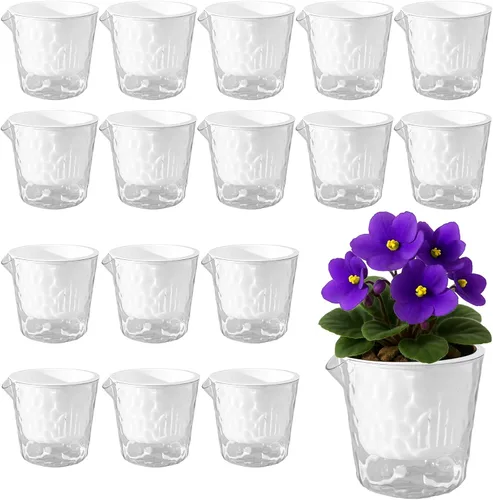 Vista 16 de Macetas de 6.5 pulgadas con riego automático para plantas de interior, paquete de 6 unidades, maceta para violeta africana, macetas con riego Blanco