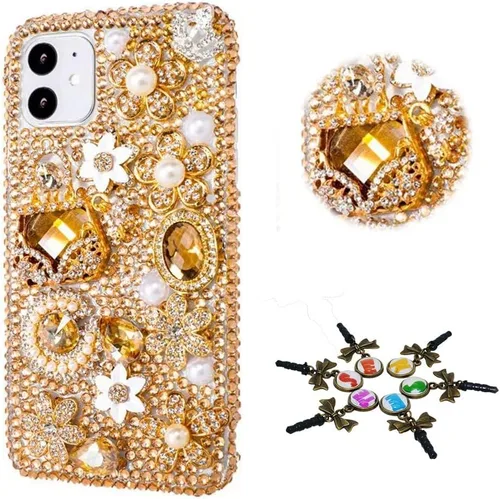 Vista 22 de Sparkle - Funda para teléfono compatible con iPhone 11, elegante, hecha a mano en 3D, con diseño de diamantes de imitación, diseño de diamantes