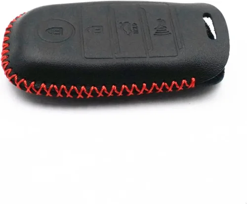 Vista 6 de Funda de cuero inteligente con 4 botones para llavero remoto para Kia K3 K6 Optima Cerato Forte Sorento Rio Rio5 Rondo Carens (negro)