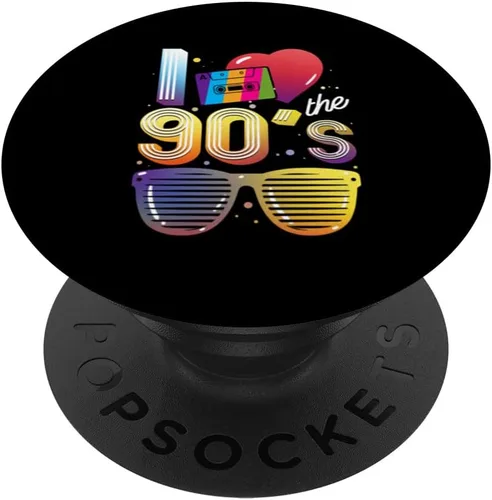 Vista 6 de I Love The 90s Nostalgia Retro Nineties 1990 Party Men Women PopSockets MagSafe PopGrip para iPhone