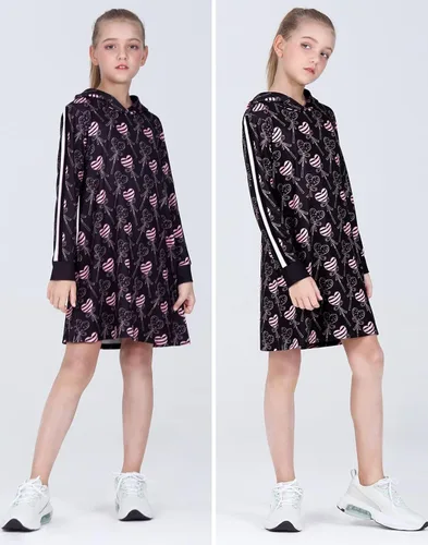 Vista 3 de Quedoris Vestido casual de manga larga con estampado de unicornio para niñas de 4 a 10 años