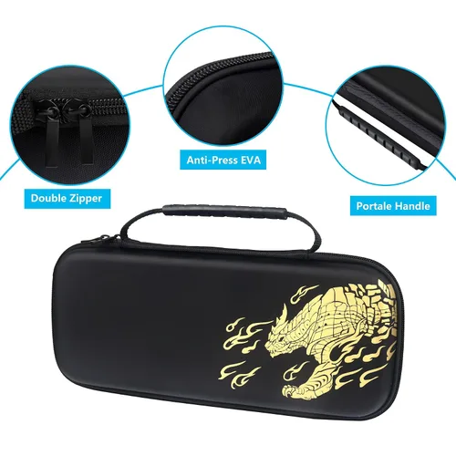 Vista 4 de DEMOORY Hori Split Pad Pro Case, Carry Case for Hori Switch Split Pad Pro Controller, Portable Hard Shell Protective Travel Carrying Bag with