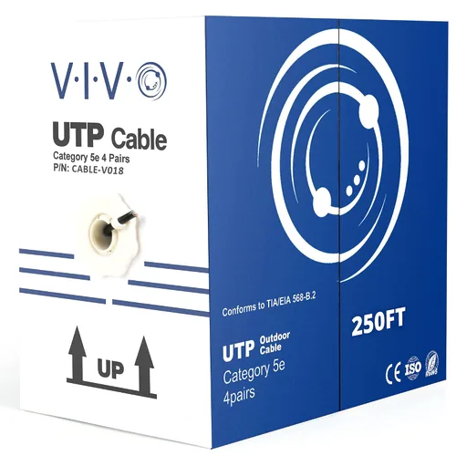 Vista 10 de VIVO Cable Cat5e a granel negro de 1,000 pies, CABLE-V003