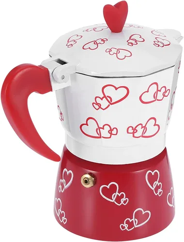 Vista 9 de Cyrank Moka - Estufa de aluminio, cafetera de café italiano, cafetera de moca, cafetera cubana para capuchino, café con leche (L)