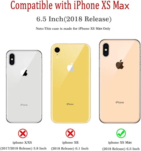 Vista 2 de Funda compatible con iPhone Xs Max de 6.5 pulgadas, protección contra caídas de gel de silicona líquida de cuerpo completo con microfibra suave a