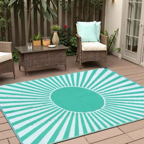 Vista 20 de Anidaroel Alfombra de área para exteriores para patio, 4 x 6 pies, impermeable, reversible, alfombra de paja de plástico para exteriores, alfombra