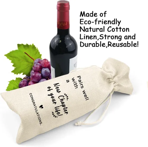 Vista 5 de LANBAIHE Bolsa de vino para regalos de trabajo, regalos de despedida para amigos, compañeros de trabajo, mujeres, colegas, jefes, bolsa de vino
