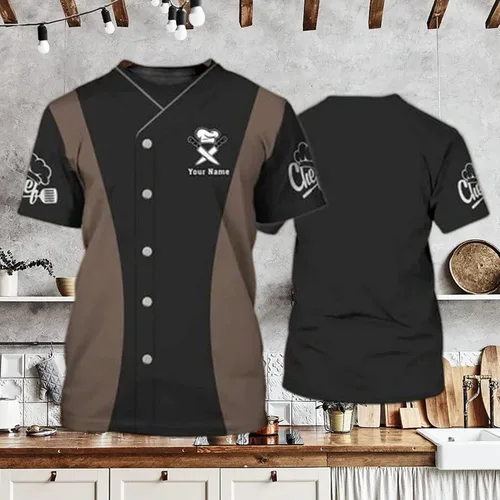 Vista 2 de Custom Chef Name 3D All Over Printed, Personalized Shirt, Print for Men Women, Gifts Chef, Uniform, ShirtChef Tee