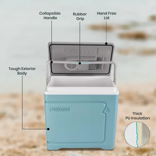 Vista 4 de Pinnacle Thermoware - Enfriador eléctrico grande de 30 litros para bebidas frías y calientes y alimentos - Enfriador de viaje de 12 V