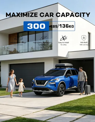 Vista 3 de Wonderdriver Barras Transversales de Techo Bloqueables 260lb Compatibles con Nissan Rogue 2021-2026 (con Rieles de Techo Empotrados), Rieles
