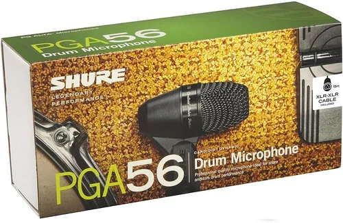 Vista 4 de Shure Micrófono dinámico PGA56 - con patrón de captación cardioide, micrófono dinámico de trampa/Tom de montaje giratorio con montaje de tambor
