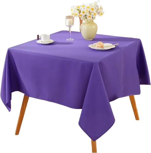Vista 37 de Paquete de 2 Manteles Redondos de 120 Pulgadas de Carbón, Mantel de Poliéster Lavable para Uso en el Hogar, Fiestas, Bodas o Restaurantes. Gris