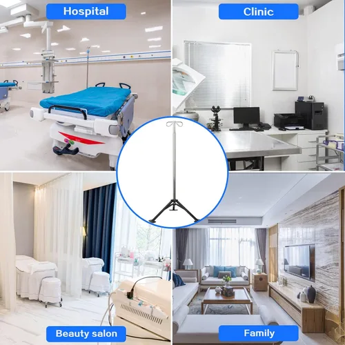 Vista 8 de Portátil Iv Pole pad retráctil aleación de aluminio Iv Pole - Plegable Infusión Polo - Hospitales Clínicas Familias Comunidades Clínicas de mascotas