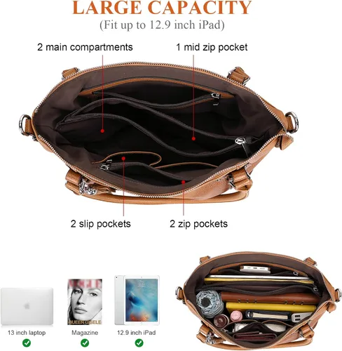 Vista 6 de Over Earth Bolsos de hombro para mujer, bolso cruzado de cuero suave