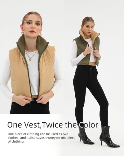 Vista 43 de Xeoxarel Chaleco acolchado corto con bolsillos para mujer (XS-XXL)