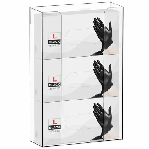 Vista 4 de Cq acrylic Soporte de guantes de goma para montaje en pared, dispensador de guantes desechables transparente y caja de guantes en la pared
