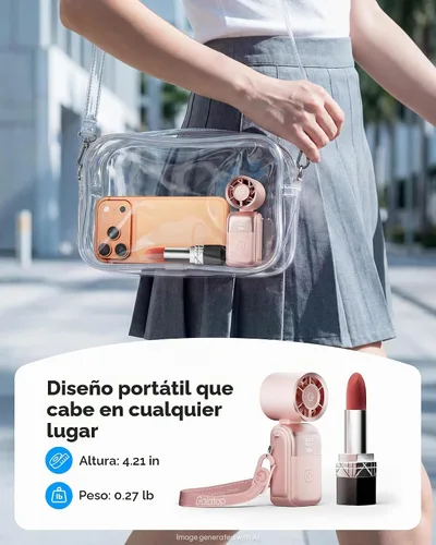 Vista 8 de Gaiatop Mini ventilador portátil de mano, ventilador de bolsillo plegable 3 Rosa