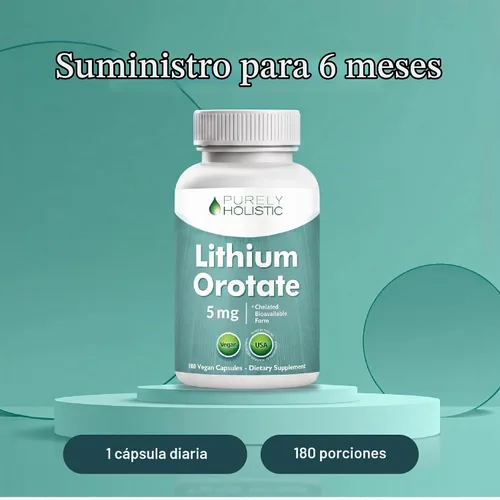 Vista 6 de Orotato de litio 5mg, apoyo del equilibrio emocional y del estado de ánimo