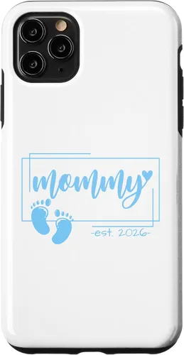 Vista 13 de Mommy Est 2026 Pregnancy Announcement Baby Boy Reveal Case for iPhone 17