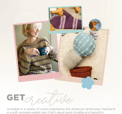 Vista 5 de Lion Brand Yarn Heartland Yarn, Hilo de Peso Medio para Tejer, Ganchillo y Manualidades, 1 Paquete, Great Smoky Mountains Grandes Montañas Humeantes