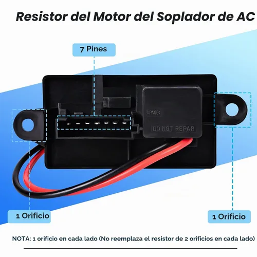 Vista 5 de PANNUOSCS Blower Motor Resistor 89019089 Fit for Chevy Silverado GMC Sierra Brida de montaje de un agujero en cada lado