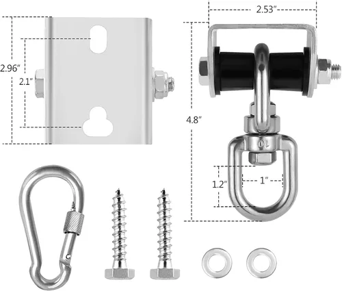 Vista 5 de Eapele Heavy Bag Hanger, Punching Bag Mount for Ceiling 360° Swivel Wood Beam Holder for Boxing Bag, Heavy Bag, Gym Punching Bag, Speed Bag, Aerial