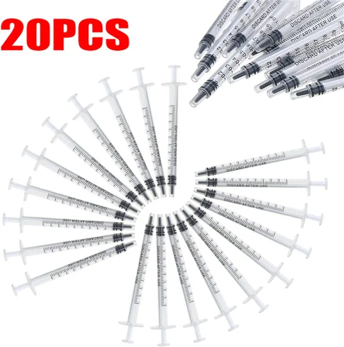Vista 9 de ¡Sin aguja! 20 jeringas de plástico reutilizables de 0.0 fl oz con medición hidropónica de plástico de medición de nutrientes jeringa herramientas