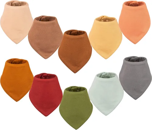 Vista 11 de Tiny Twinkle Baberos tipo bandana - Baberos resistentes al agua y absorbentes para baba y dentición