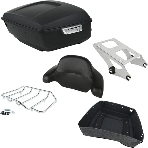 Vista 8 de XFMT Maletero de Motocicleta 34,8 cm de Negro Mate para Harley Touring Road King Street Glide Road Glide Electra Glide Ultra Classic '14-Posterior