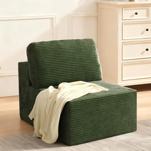 Vista 11 de Furnify Sofá modular tapizado de espuma de 30", Sofá de piso tapizado con almohada, Silla puf para dormitorio y sala de estar, No requiere