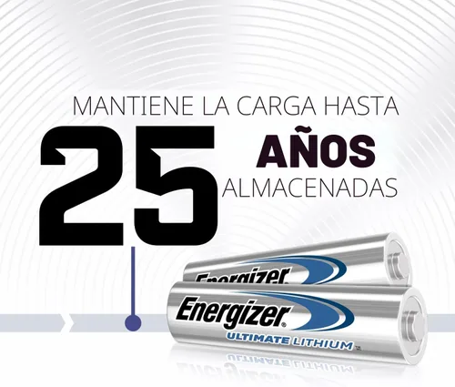 Vista 4 de Energizer Ultimate Lithium AA Baterías (paquete de 4), Baterías de litio doble A de 1.5V