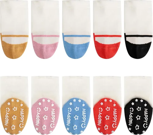 Vista 3 de Looching Paquete de 6 calcetines antideslizantes de algodón con empuñaduras de estilo ballet para bebés y niñas